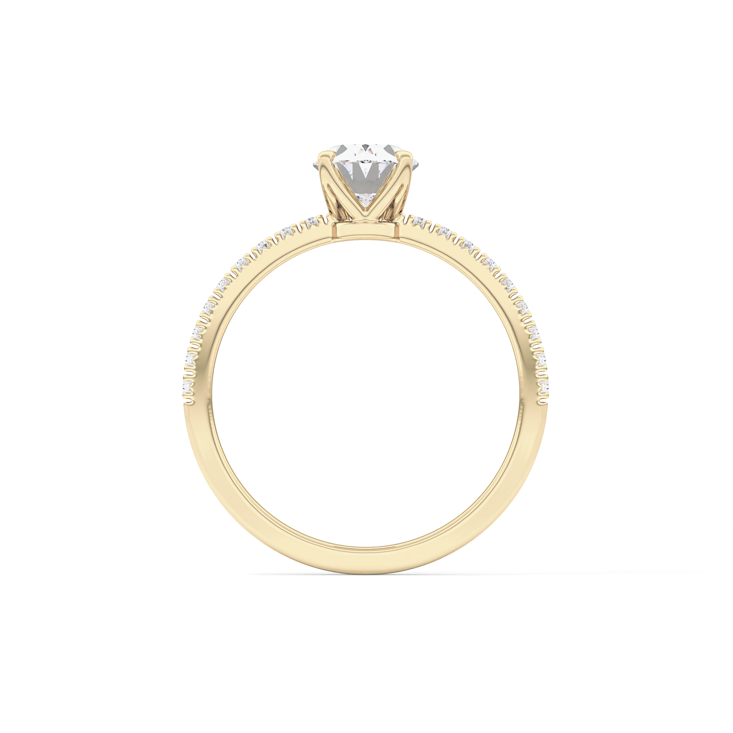 Oval Pave Lab Grown Diamond Engagement Ring
