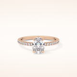 1 CT Oval Shaped Pave Moissanite Engagement Ring