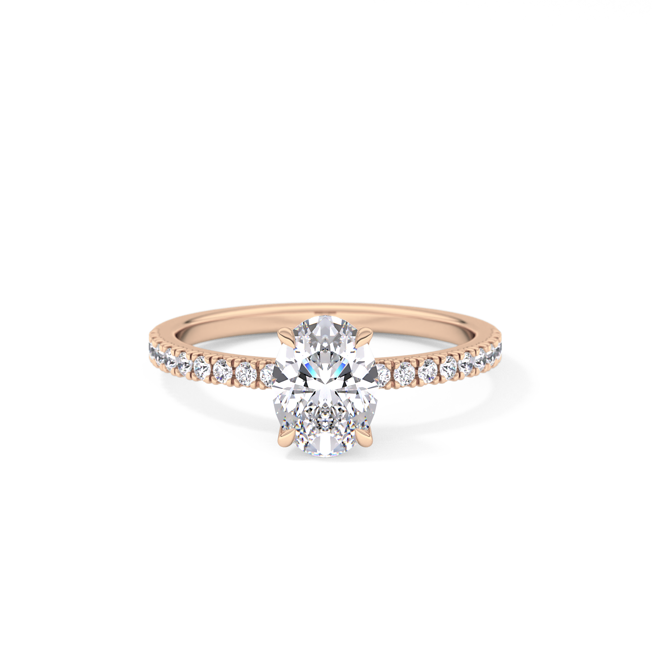 Oval Pave Lab Grown Diamond Engagement Ring