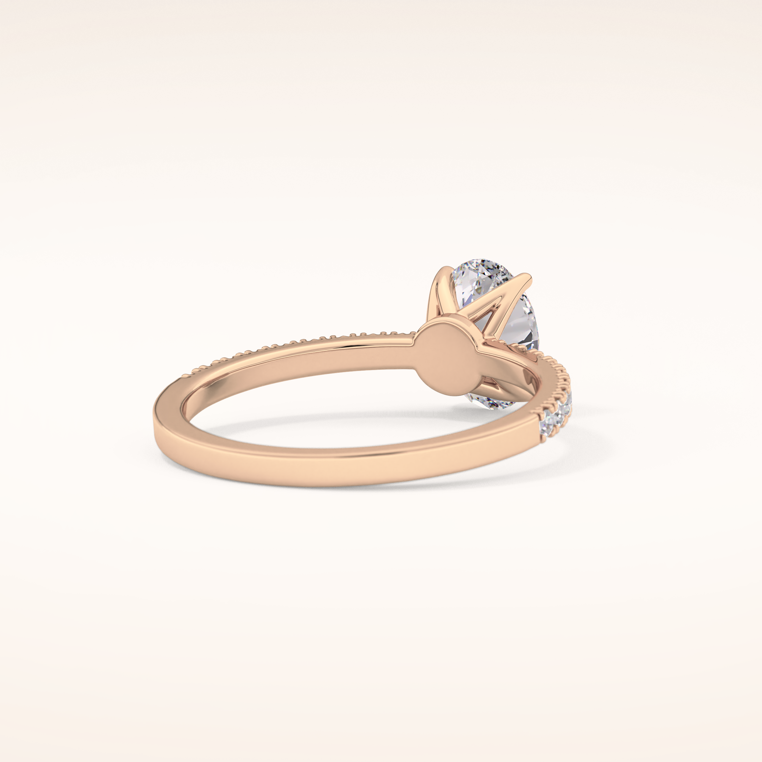 1 CT Oval Shaped Pave Moissanite Engagement Ring
