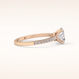 1 CT Oval Shaped Pave Moissanite Engagement Ring
