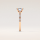 1 CT Oval Shaped Pave Moissanite Engagement Ring