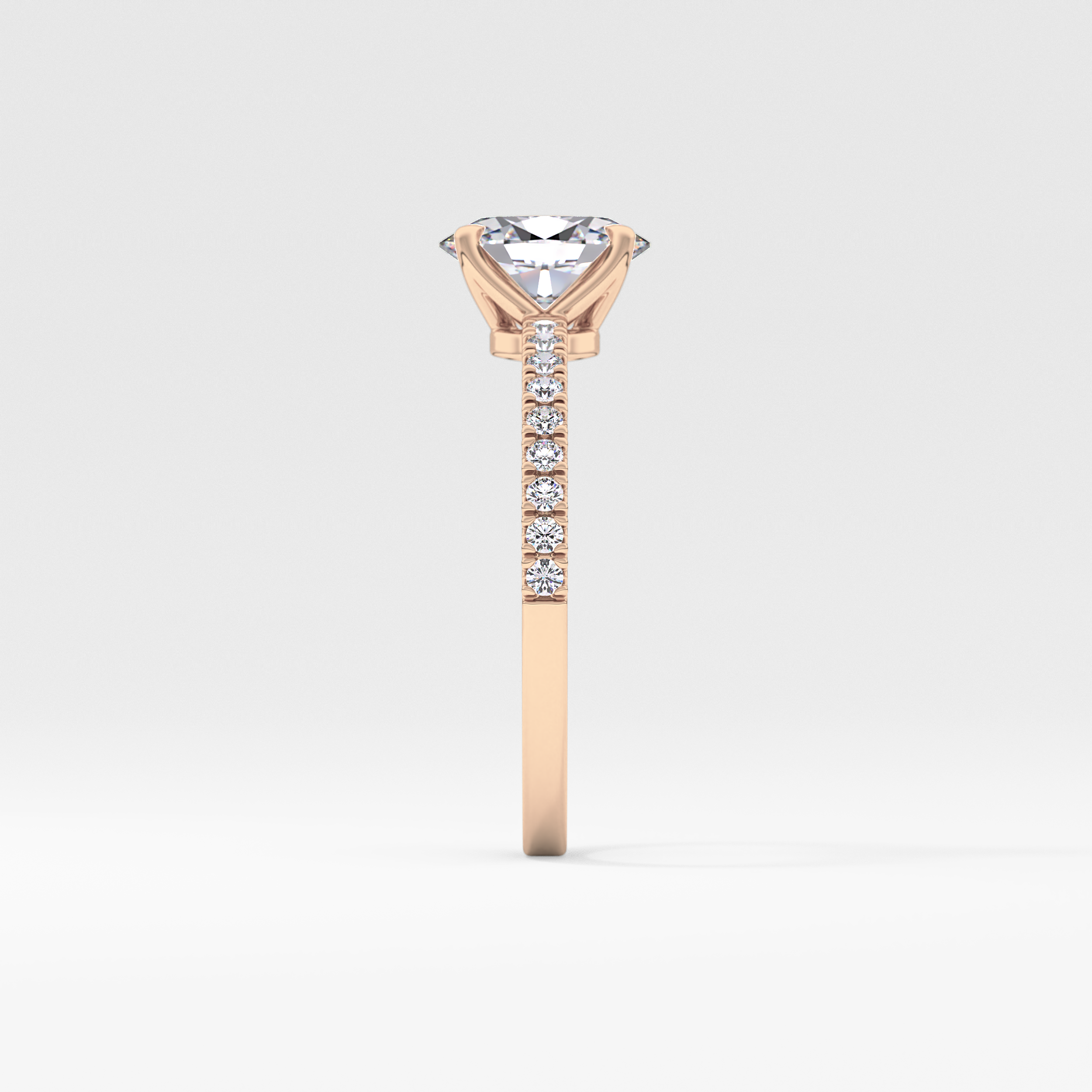 Oval Pave Lab Grown Diamond Engagement Ring