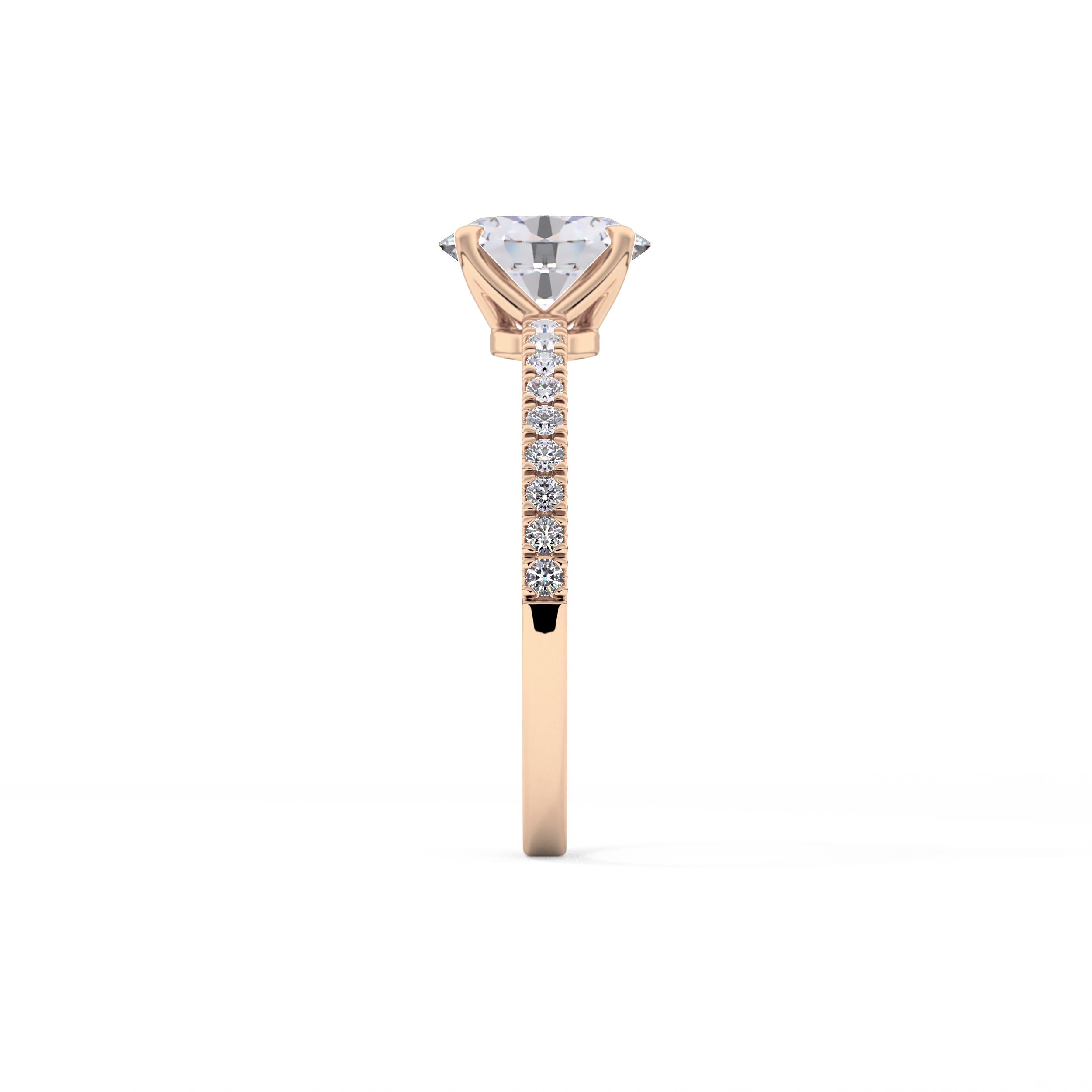 Oval Pave Lab Grown Diamond Engagement Ring