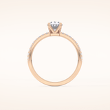1 CT Oval Shaped Pave Moissanite Engagement Ring