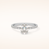 1 CT Oval Shaped Pave Moissanite Engagement Ring