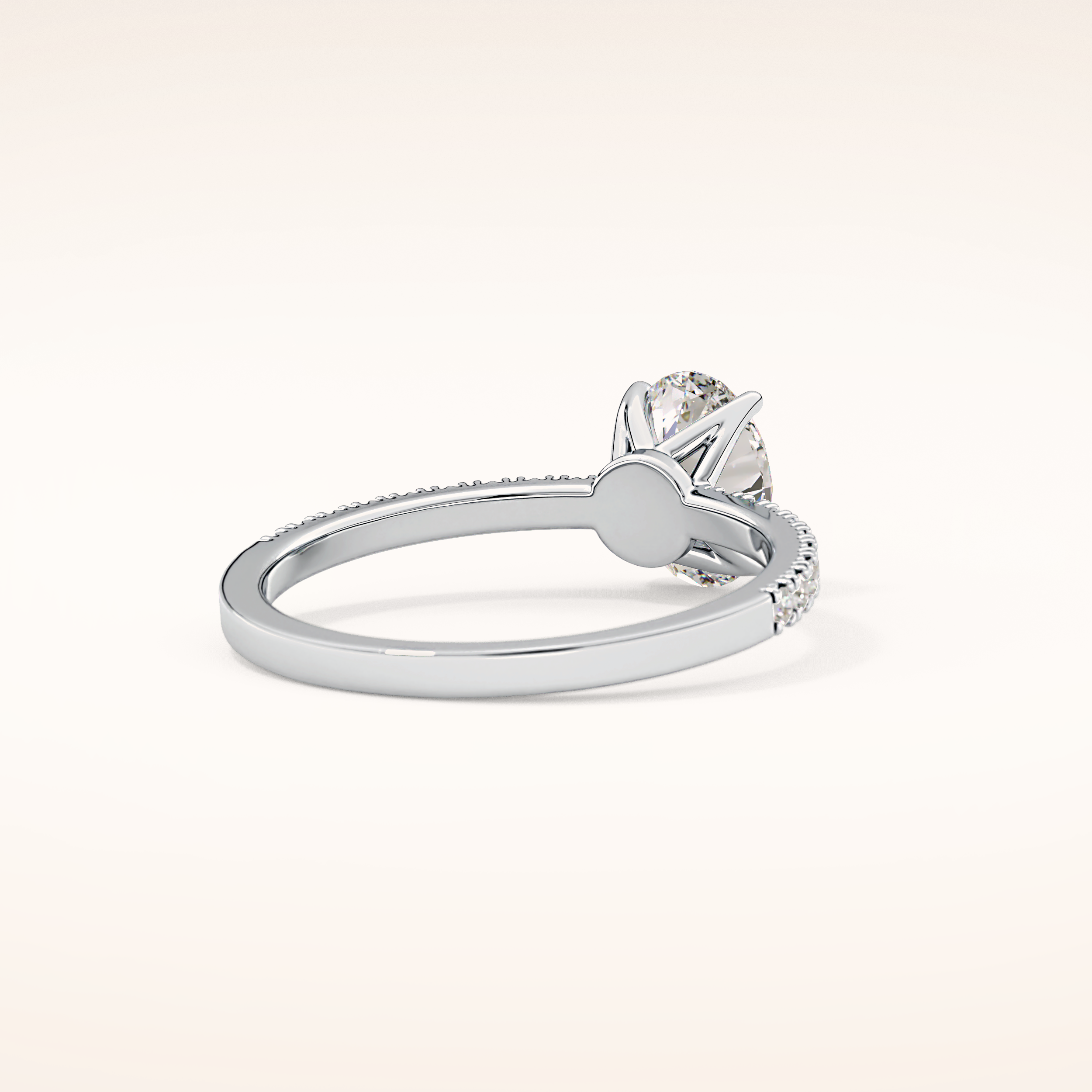 1 CT Oval Shaped Pave Moissanite Engagement Ring