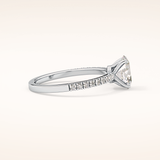 1 CT Oval Shaped Pave Moissanite Engagement Ring