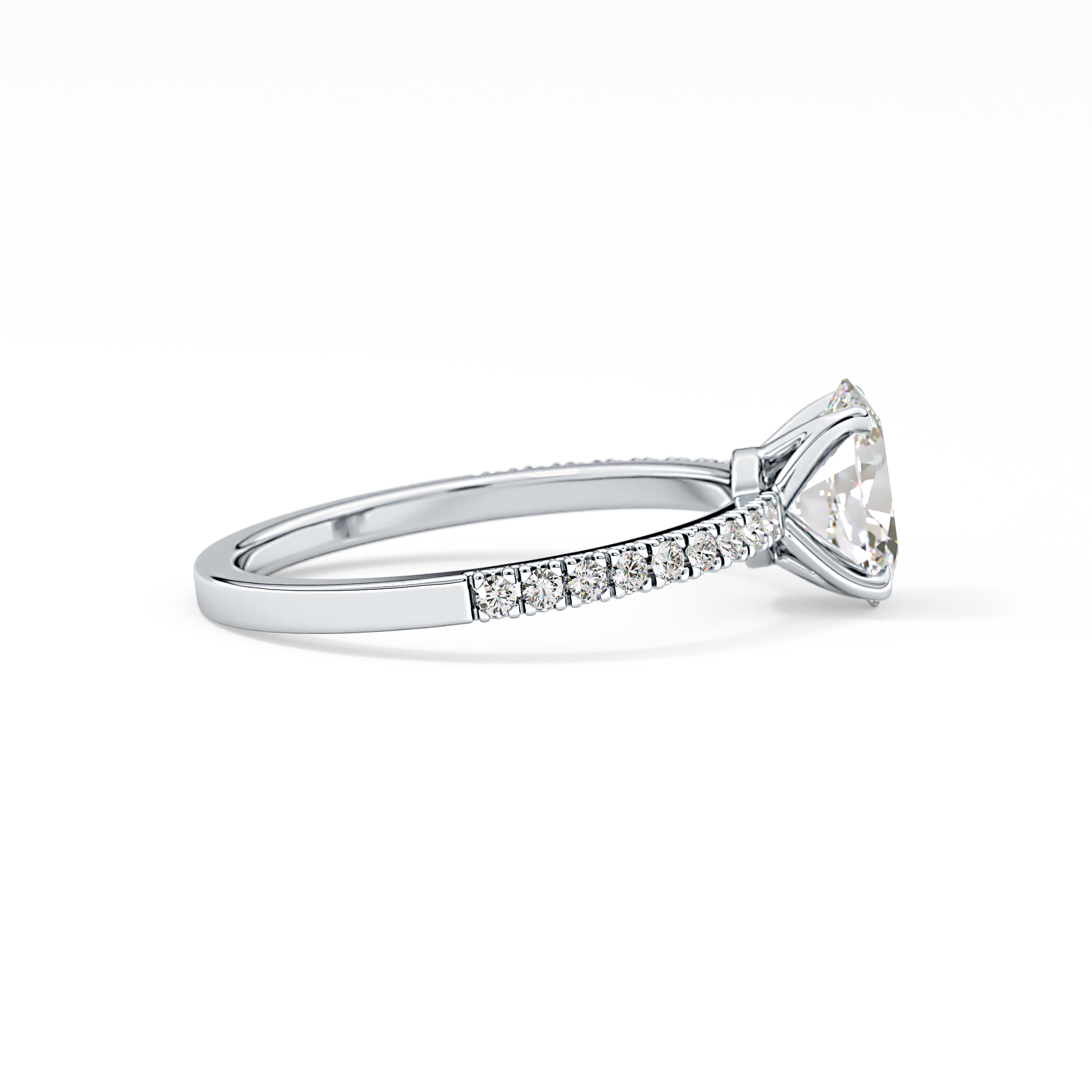 Oval Pave Lab Grown Diamond Engagement Ring