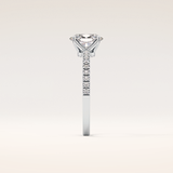 1 CT Oval Shaped Pave Moissanite Engagement Ring