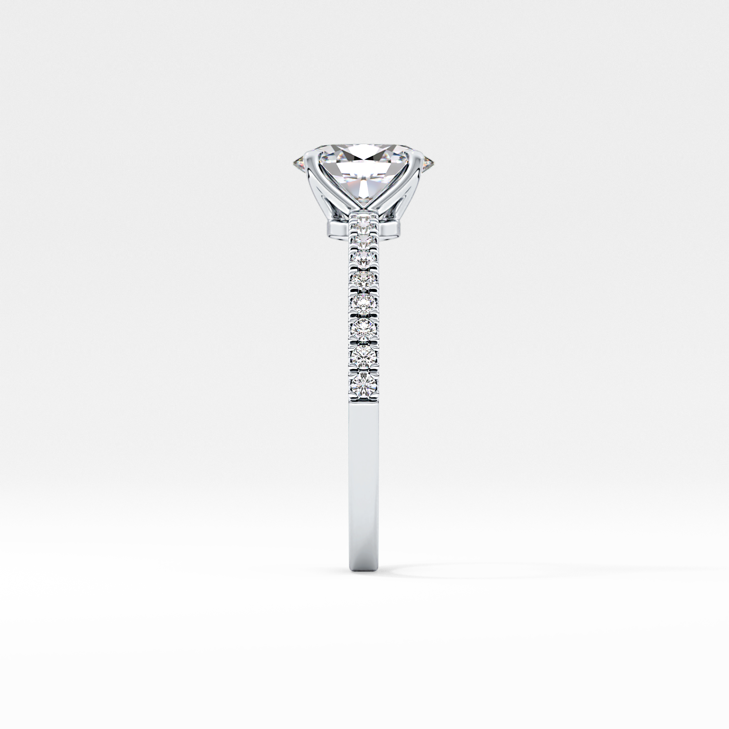 Oval Pave Lab Grown Diamond Engagement Ring