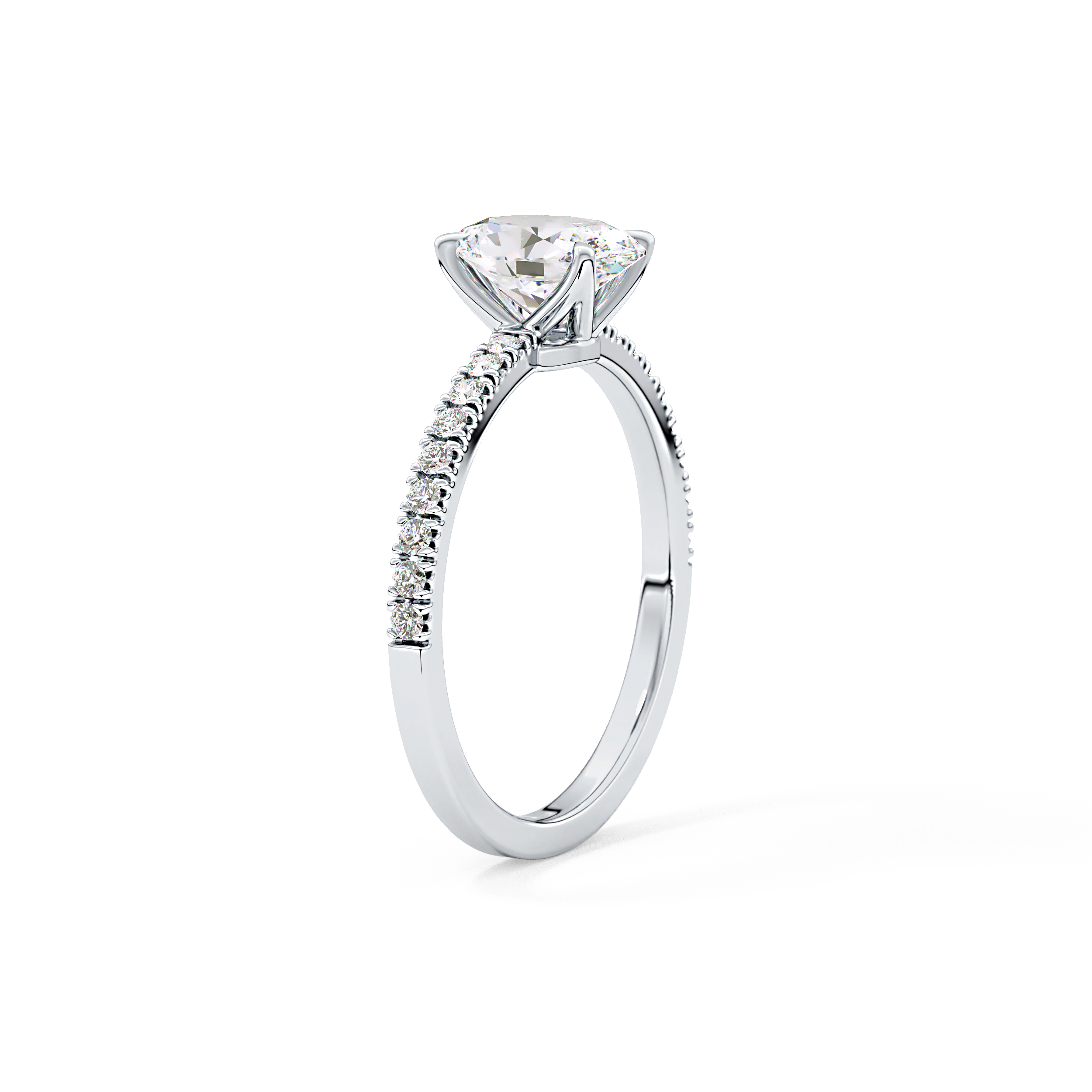Oval Pave Lab Grown Diamond Engagement Ring