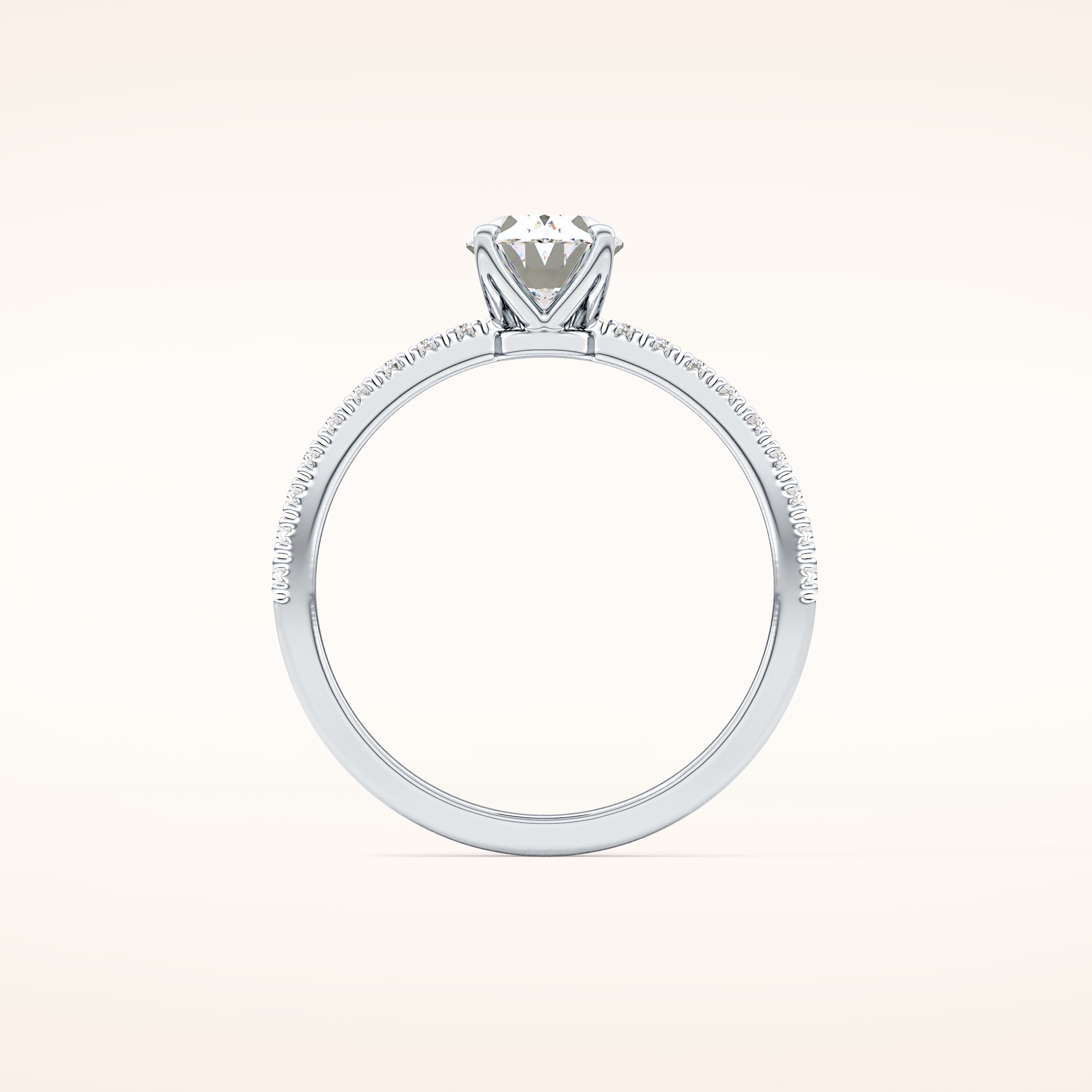 1 CT Oval Shaped Pave Moissanite Engagement Ring