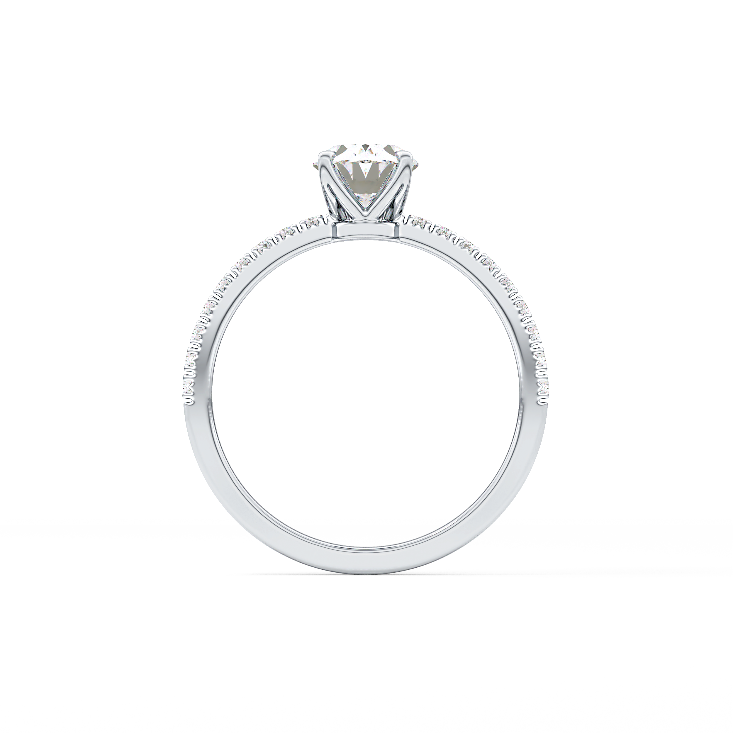 Oval Pave Lab Grown Diamond Engagement Ring