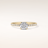 0.95 CT Cushion Shaped Pave Moissanite Engagement Ring