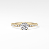 Cushion Pave Lab Grown Diamond Engagement Ring