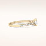 0.95 CT Cushion Shaped Pave Moissanite Engagement Ring