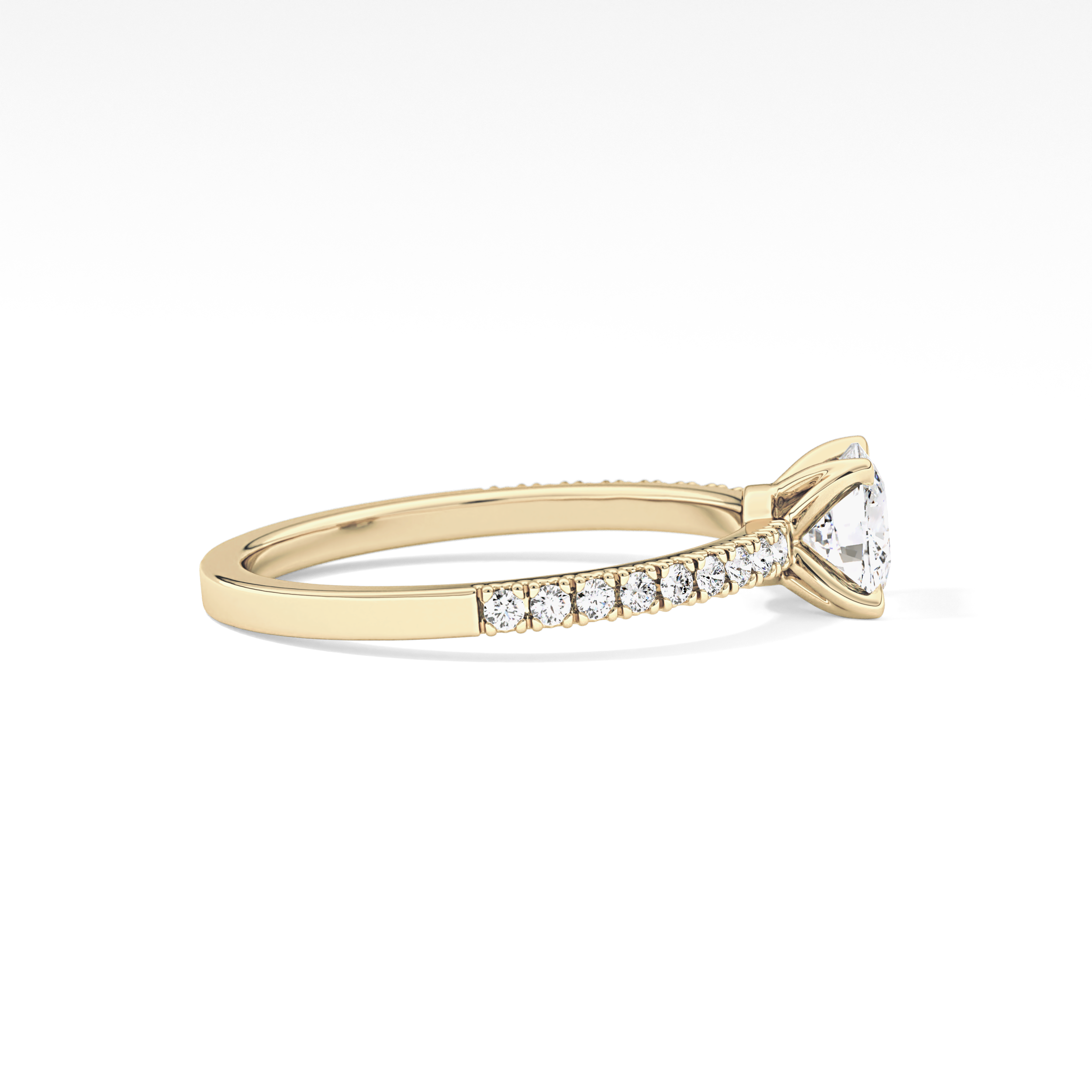 Cushion Pave Lab Grown Diamond Engagement Ring