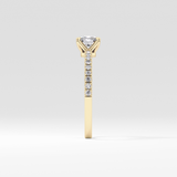Cushion Pave Lab Grown Diamond Engagement Ring