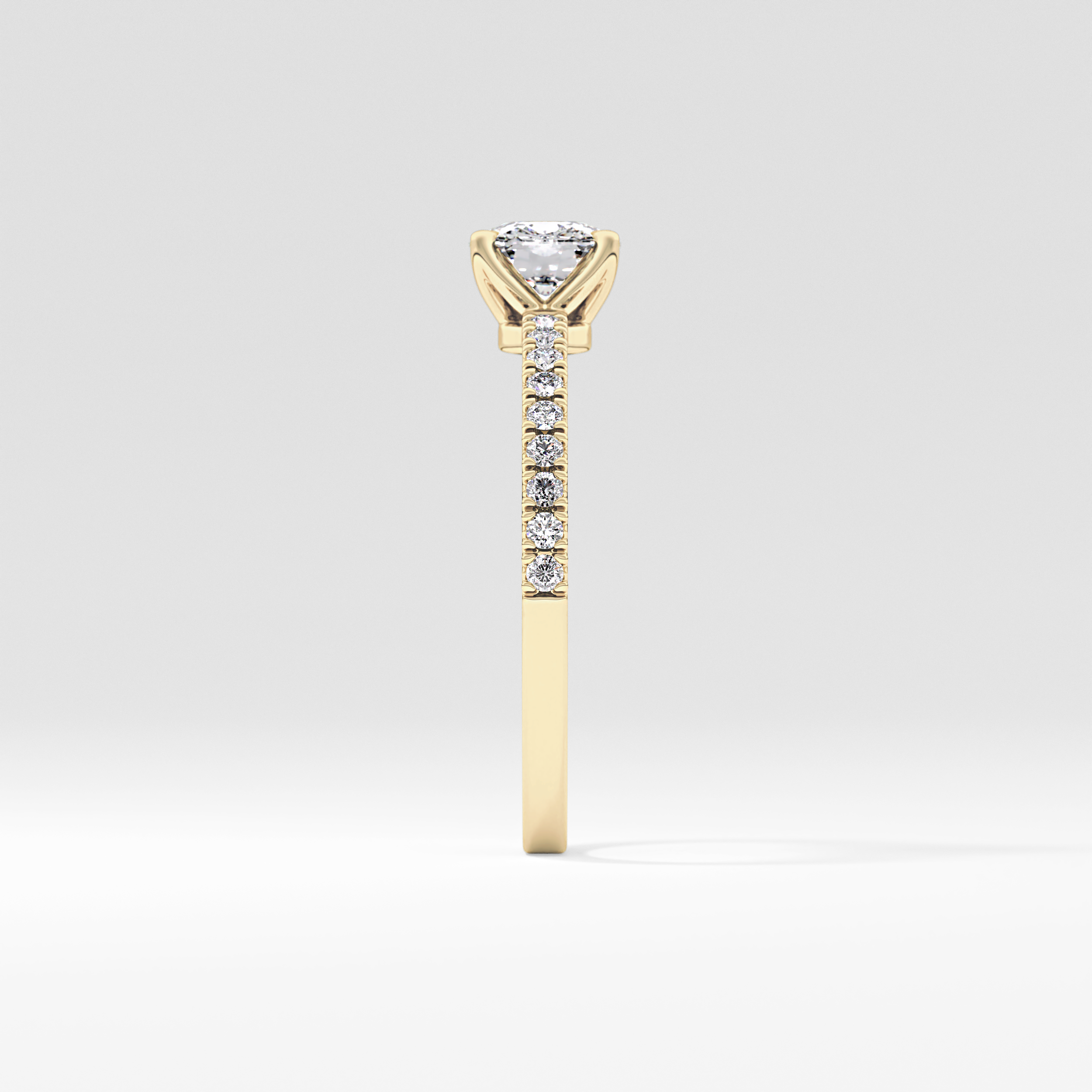 Cushion Pave Lab Grown Diamond Engagement Ring