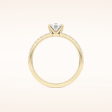 0.95 CT Cushion Shaped Pave Moissanite Engagement Ring
