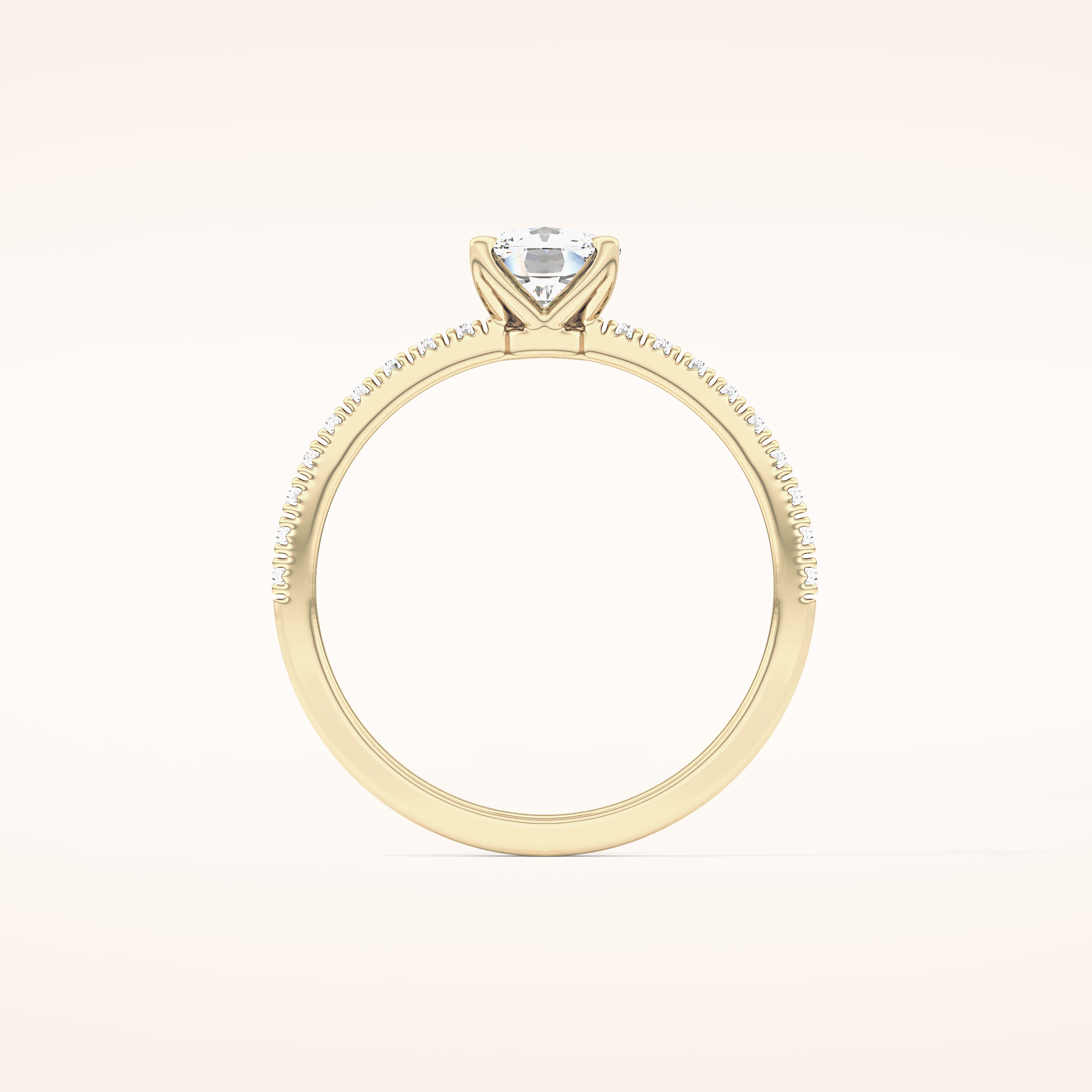 0.95 CT Cushion Shaped Pave Moissanite Engagement Ring