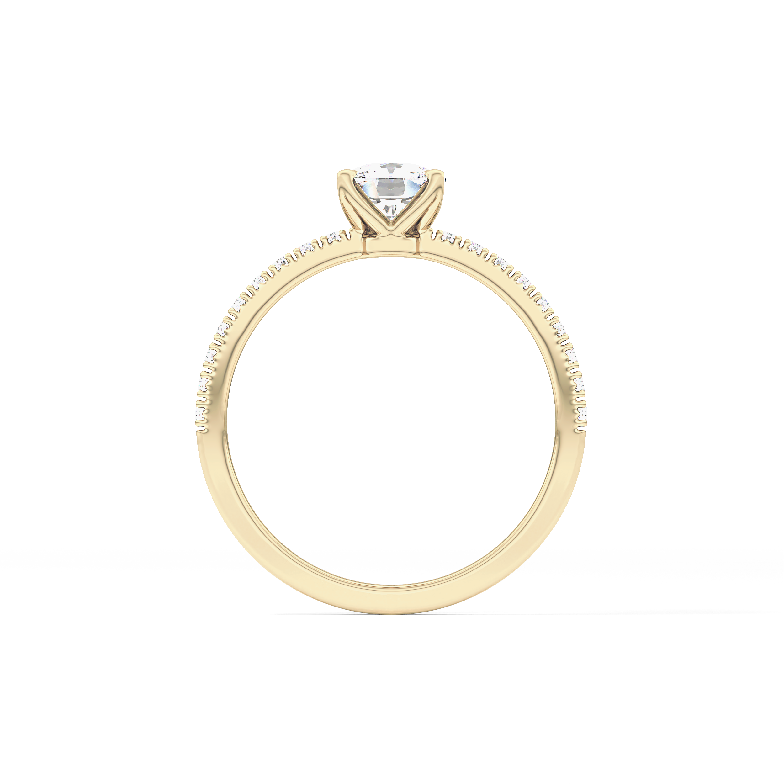 Cushion Pave Lab Grown Diamond Engagement Ring