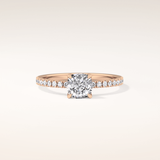 0.95 CT Cushion Shaped Pave Moissanite Engagement Ring