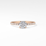 Cushion Pave Lab Grown Diamond Engagement Ring