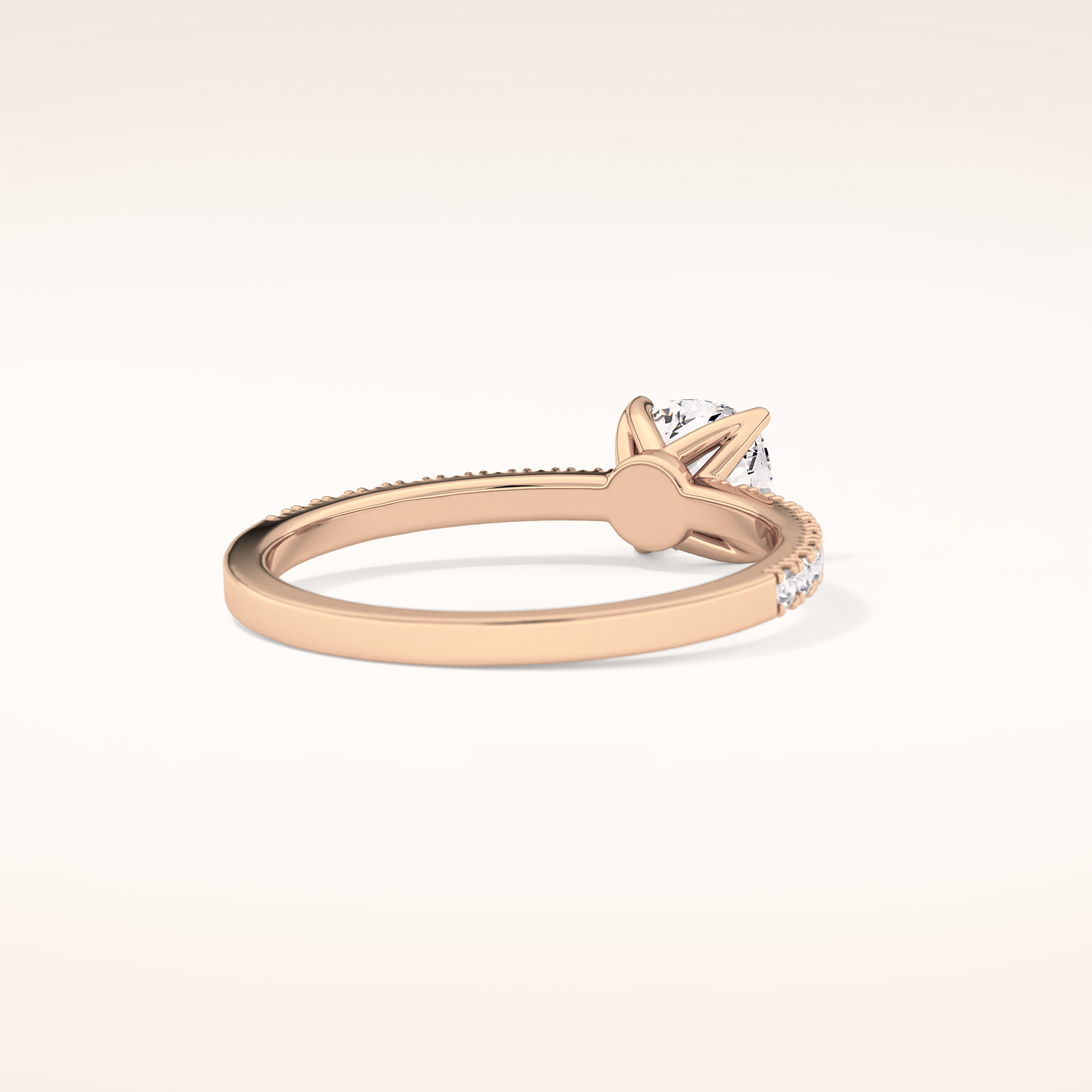 0.95 CT Cushion Shaped Pave Moissanite Engagement Ring