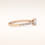 0.95 CT Cushion Shaped Pave Moissanite Engagement Ring