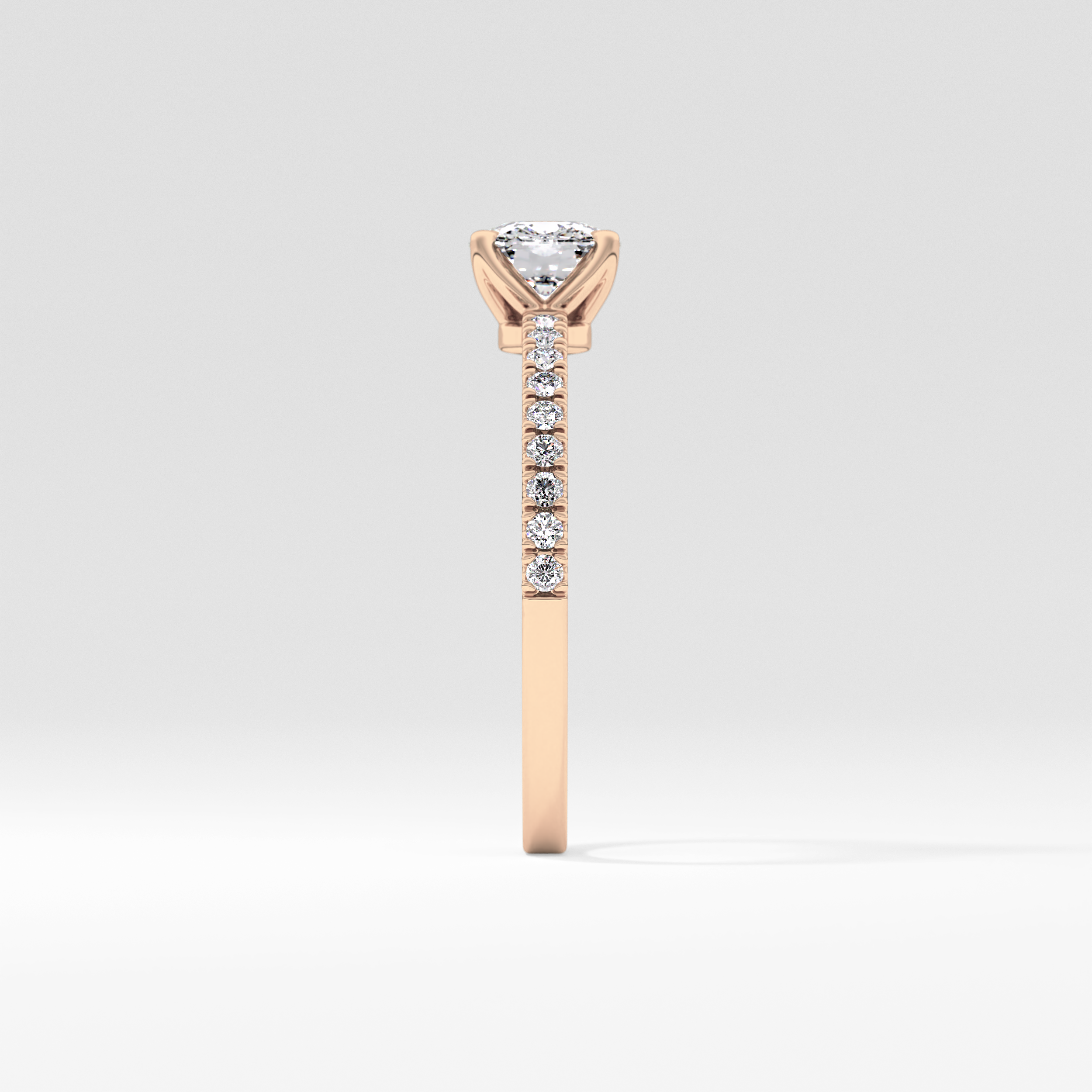 Cushion Pave Lab Grown Diamond Engagement Ring