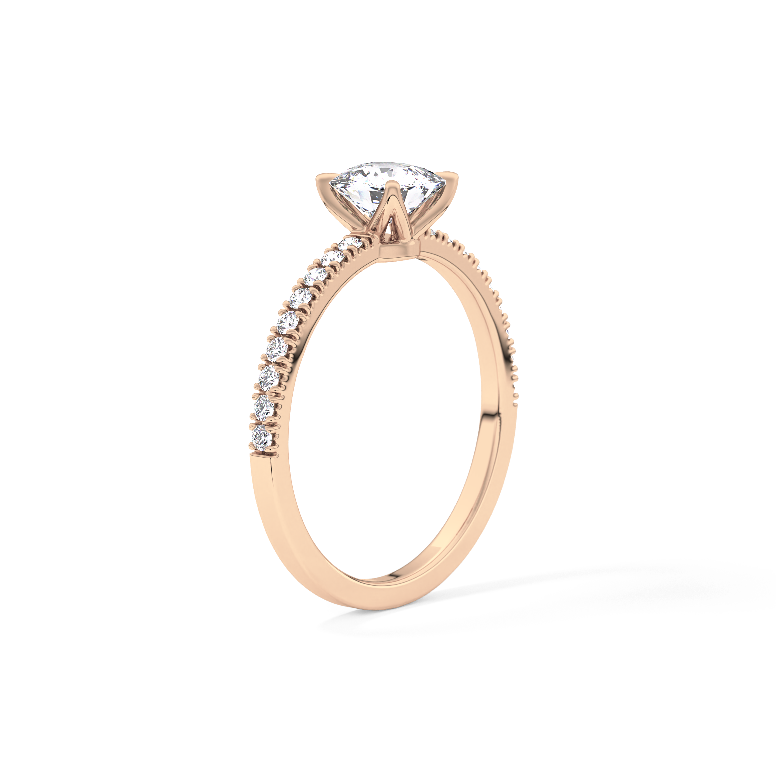 Cushion Pave Lab Grown Diamond Engagement Ring