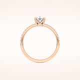 0.95 CT Cushion Shaped Pave Moissanite Engagement Ring