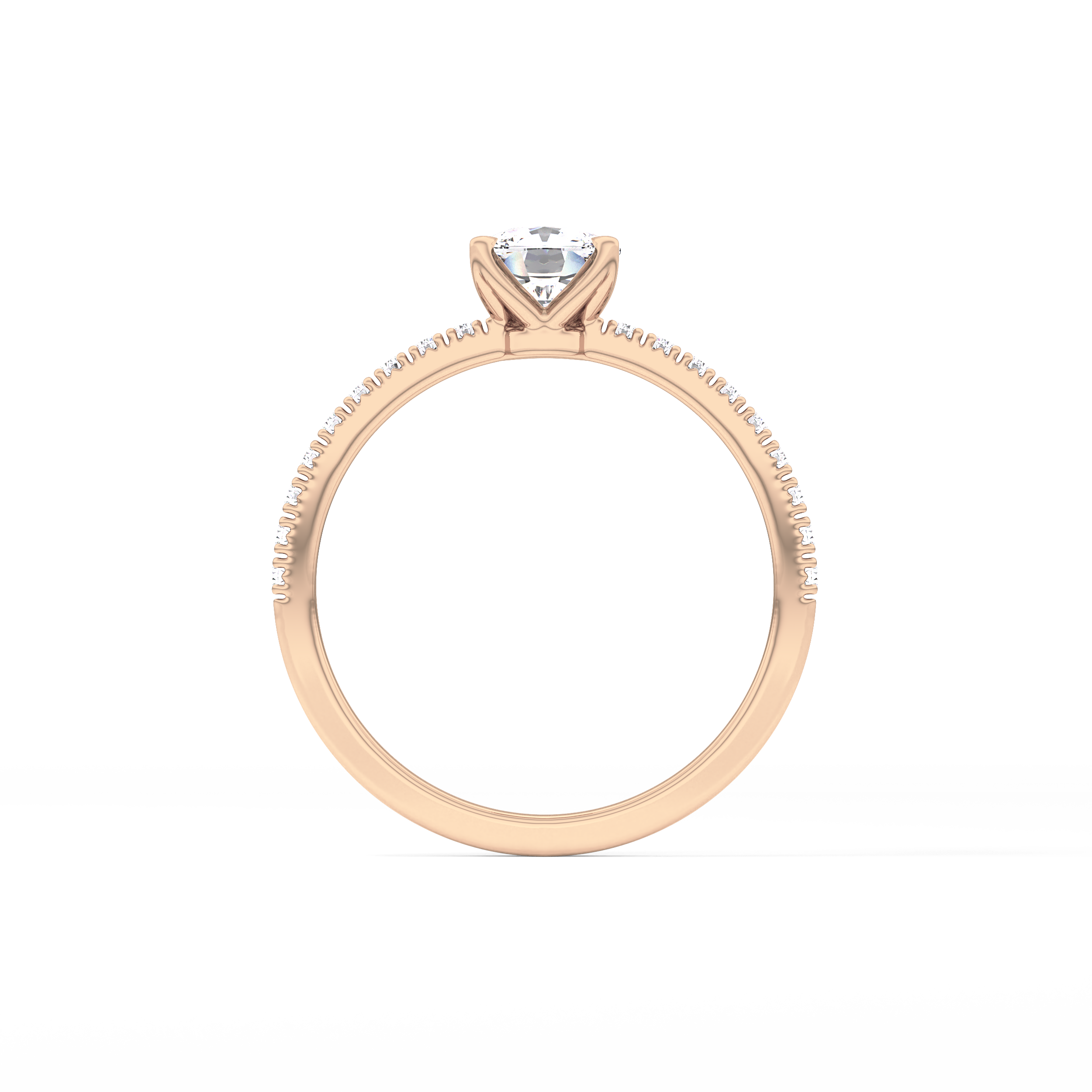Cushion Pave Lab Grown Diamond Engagement Ring