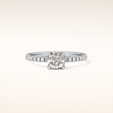 0.95 CT Cushion Shaped Pave Moissanite Engagement Ring