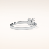0.95 CT Cushion Shaped Pave Moissanite Engagement Ring