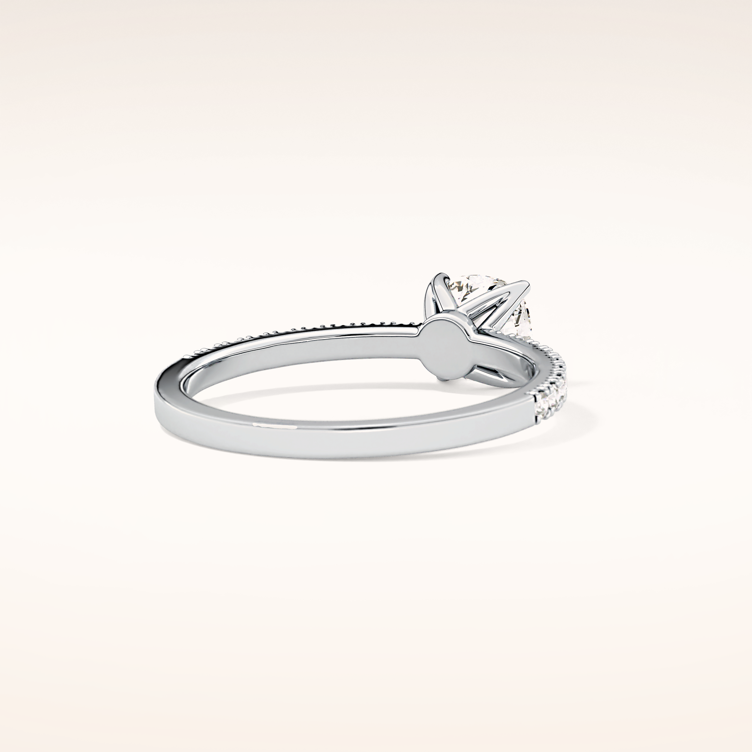 0.95 CT Cushion Shaped Pave Moissanite Engagement Ring