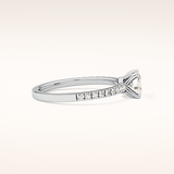 0.95 CT Cushion Shaped Pave Moissanite Engagement Ring