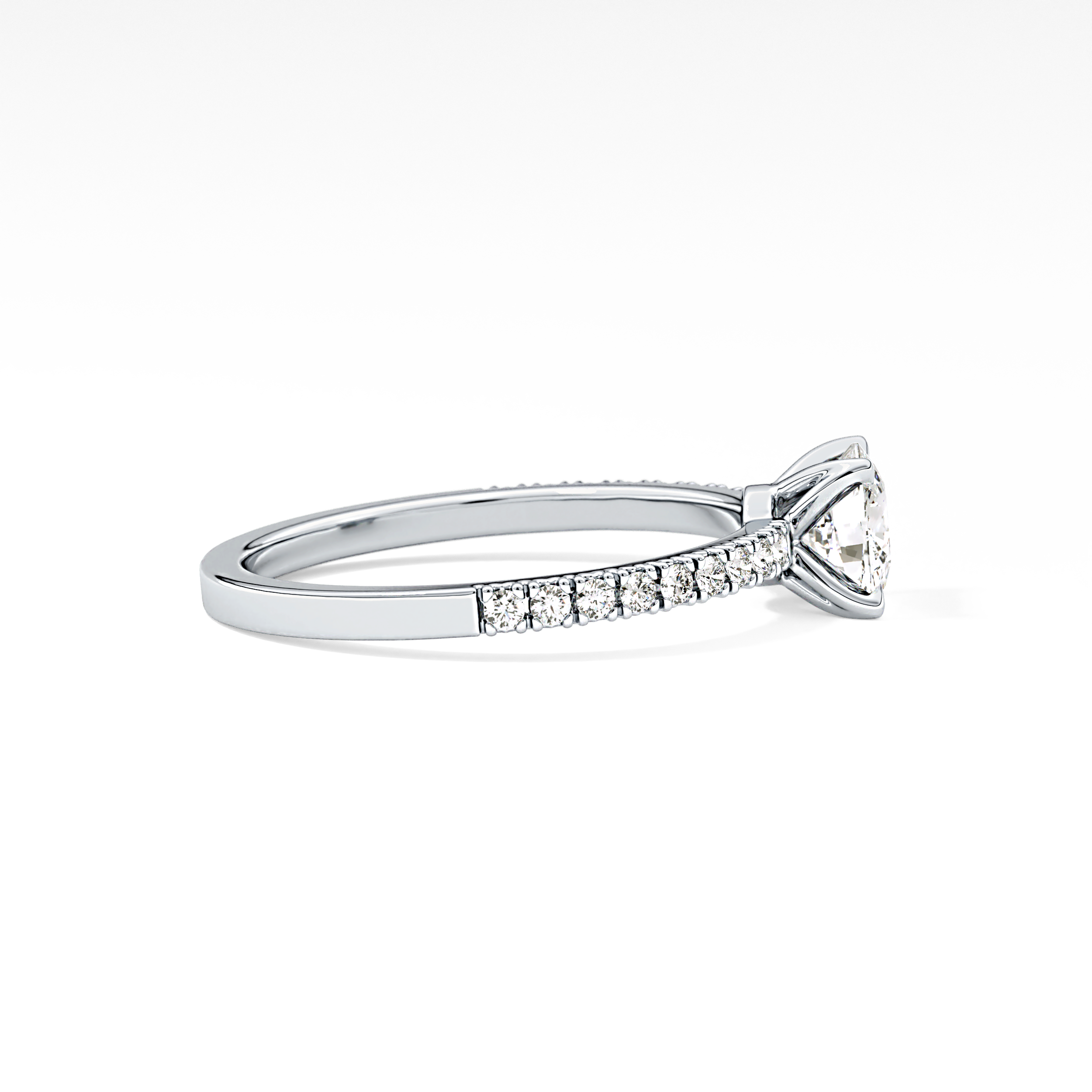Cushion Pave Lab Grown Diamond Engagement Ring
