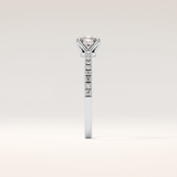 0.95 CT Cushion Shaped Pave Moissanite Engagement Ring