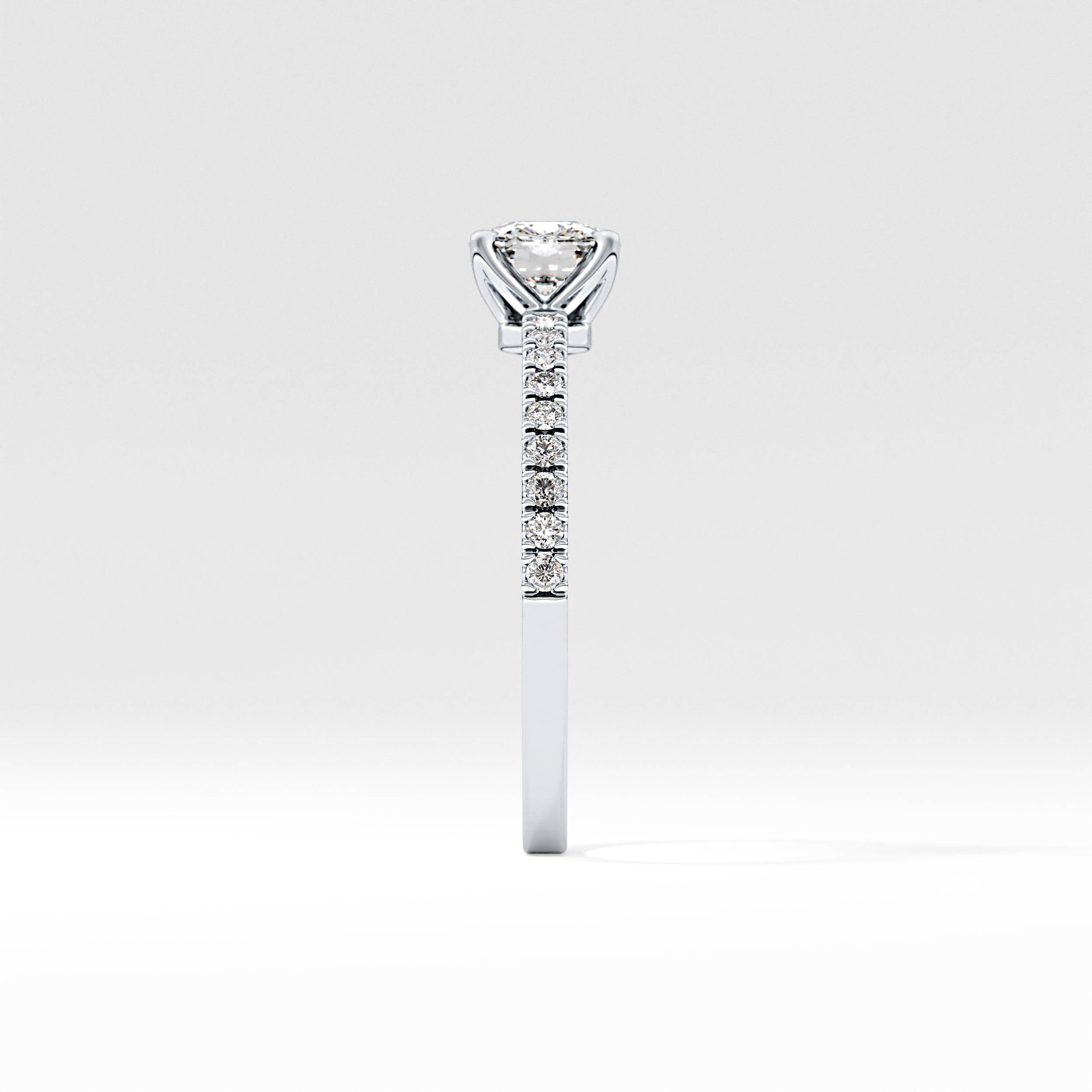 Cushion Pave Lab Grown Diamond Engagement Ring