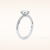0.95 CT Cushion Shaped Pave Moissanite Engagement Ring