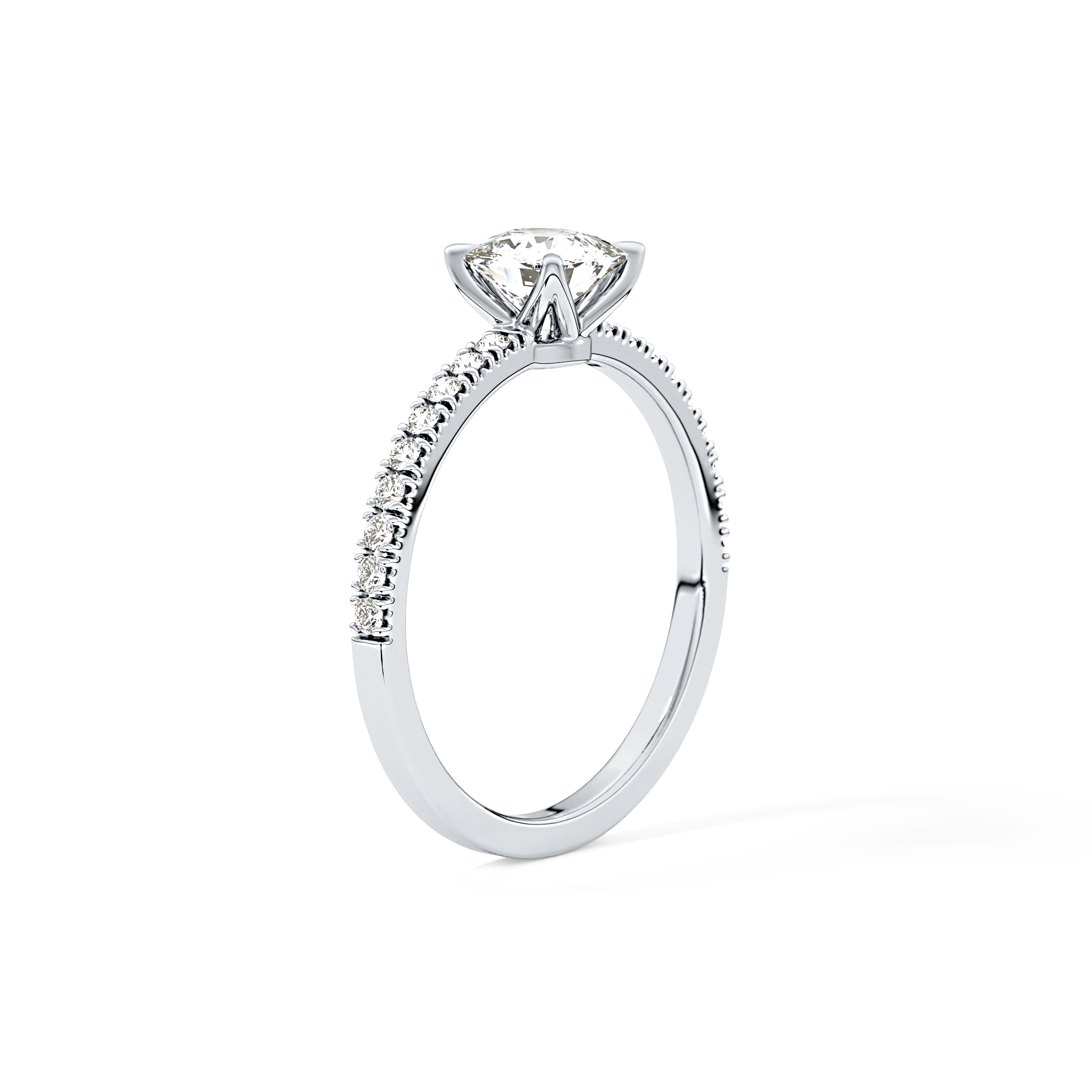 Cushion Pave Lab Grown Diamond Engagement Ring