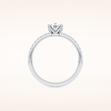 0.95 CT Cushion Shaped Pave Moissanite Engagement Ring