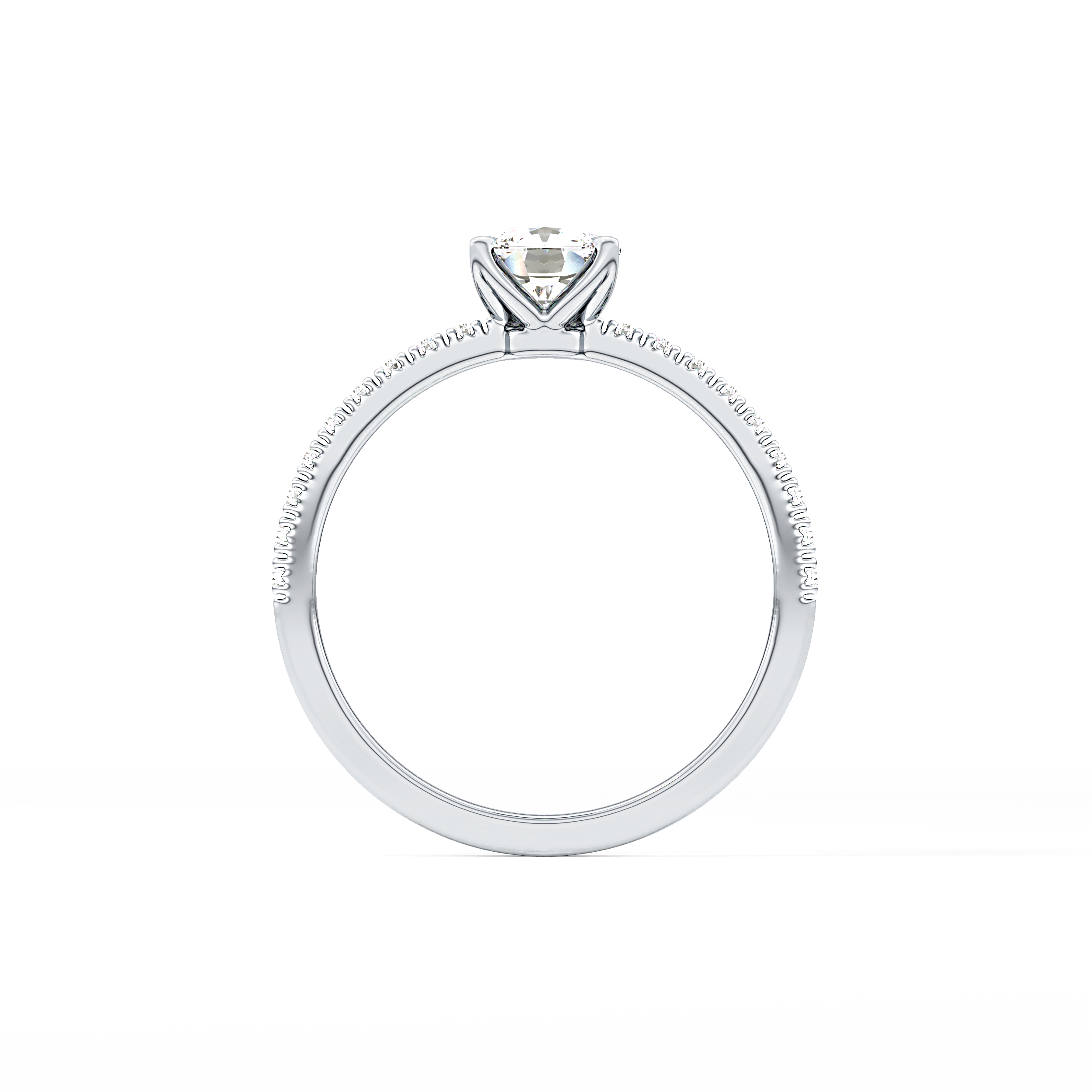 Cushion Pave Lab Grown Diamond Engagement Ring