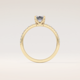 1.02 CT Emerald Shaped Pave Moissanite Engagement Ring