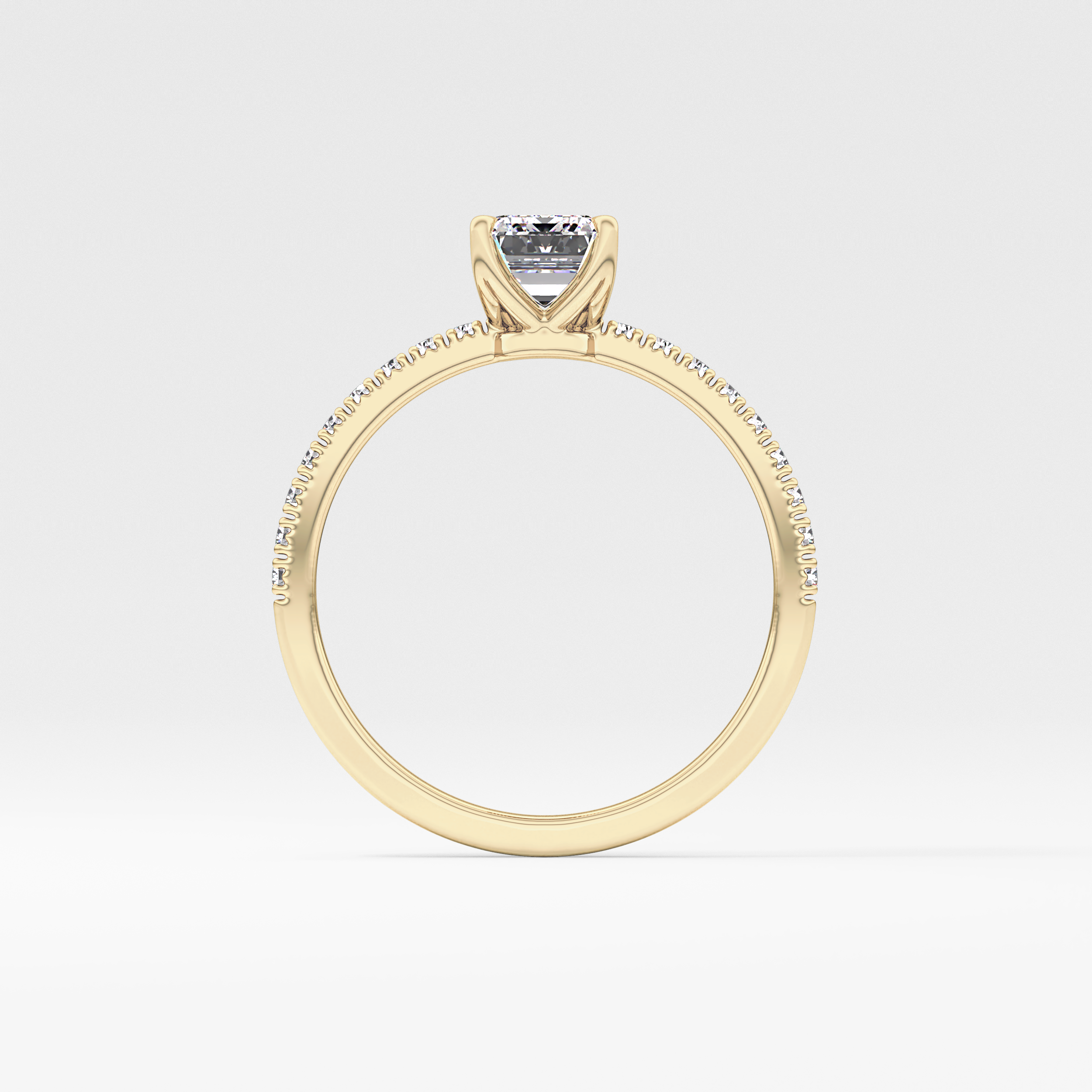 Emerald Pave Lab Grown Diamond Engagement Ring