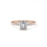 Emerald Pave Lab Grown Diamond Engagement Ring