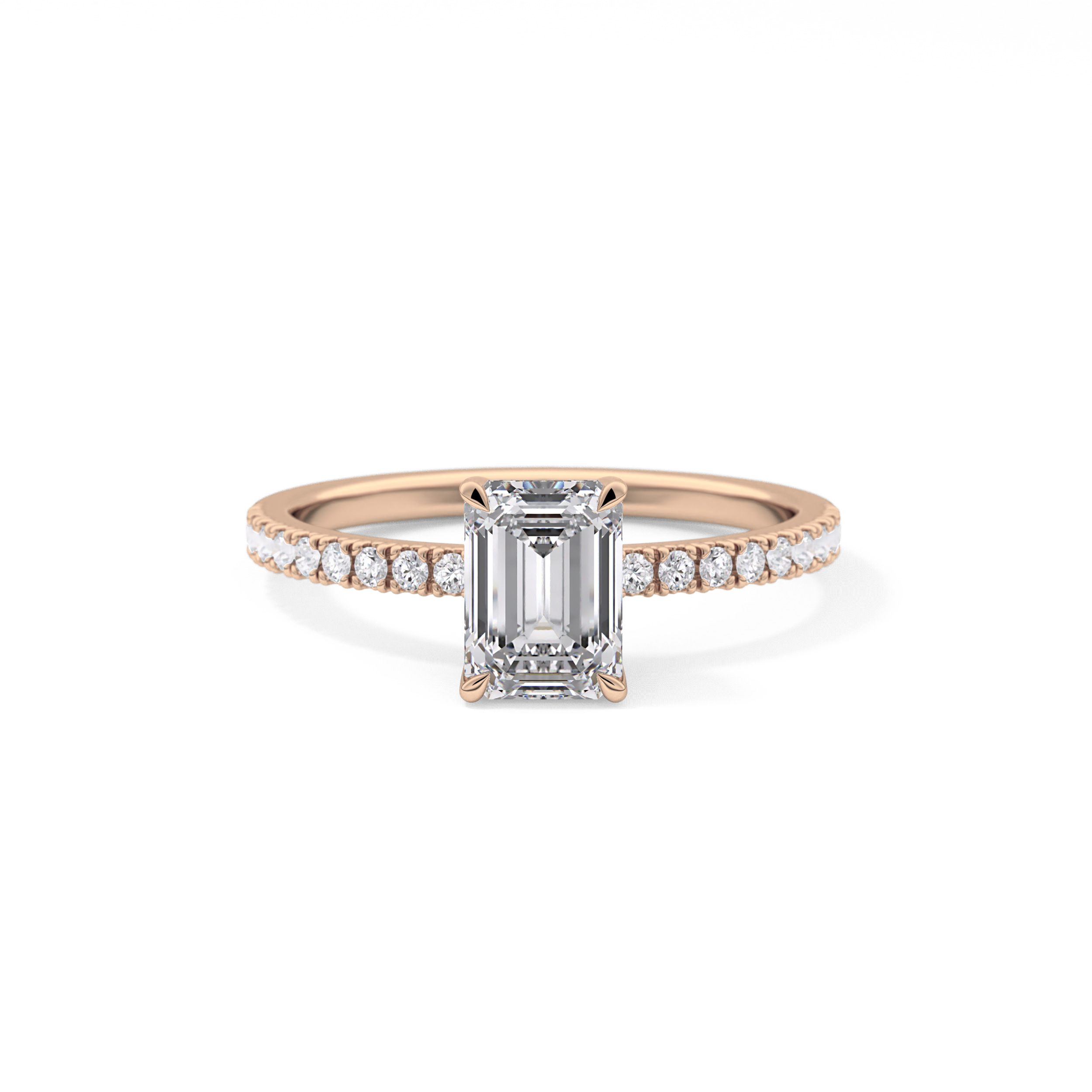Emerald Pave Lab Grown Diamond Engagement Ring
